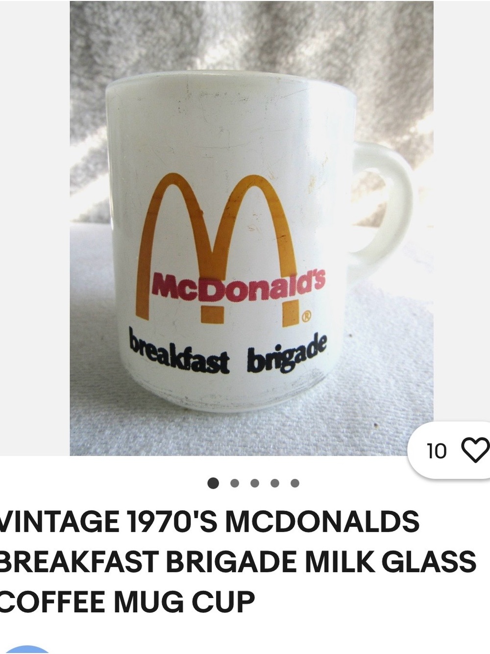 McDonald's White Mug with Gold Arches and Red Logo